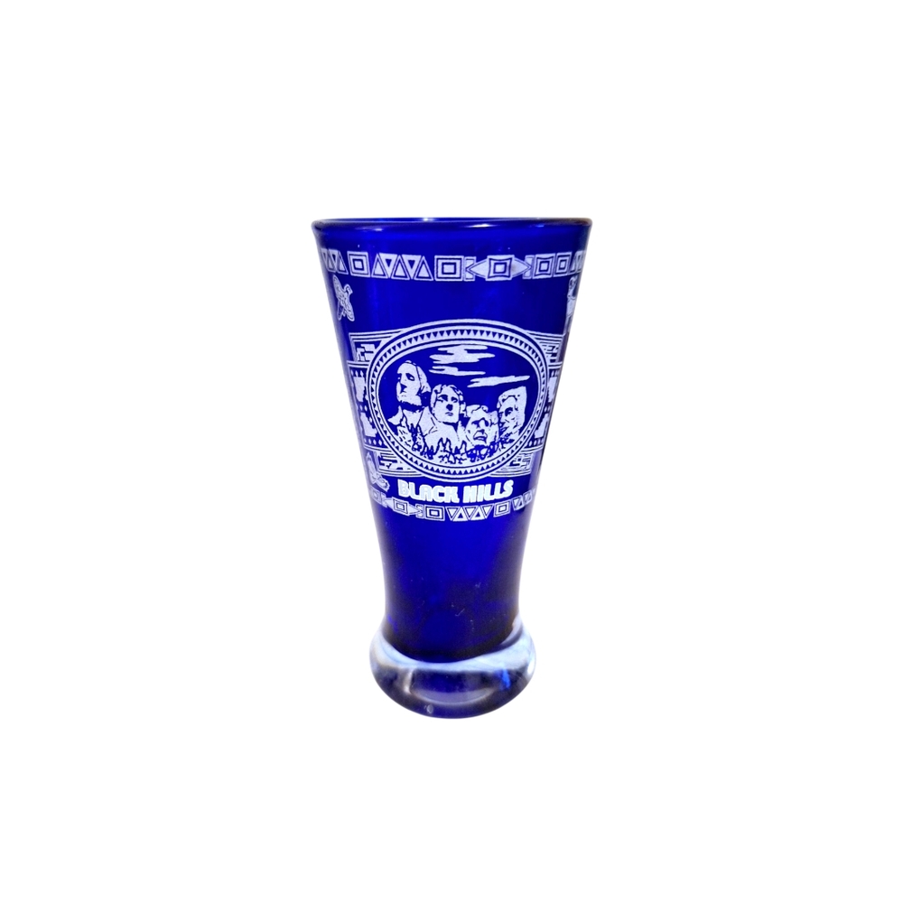 Vintage Cobalt Blue Black Hills South Dakota Shot Glass